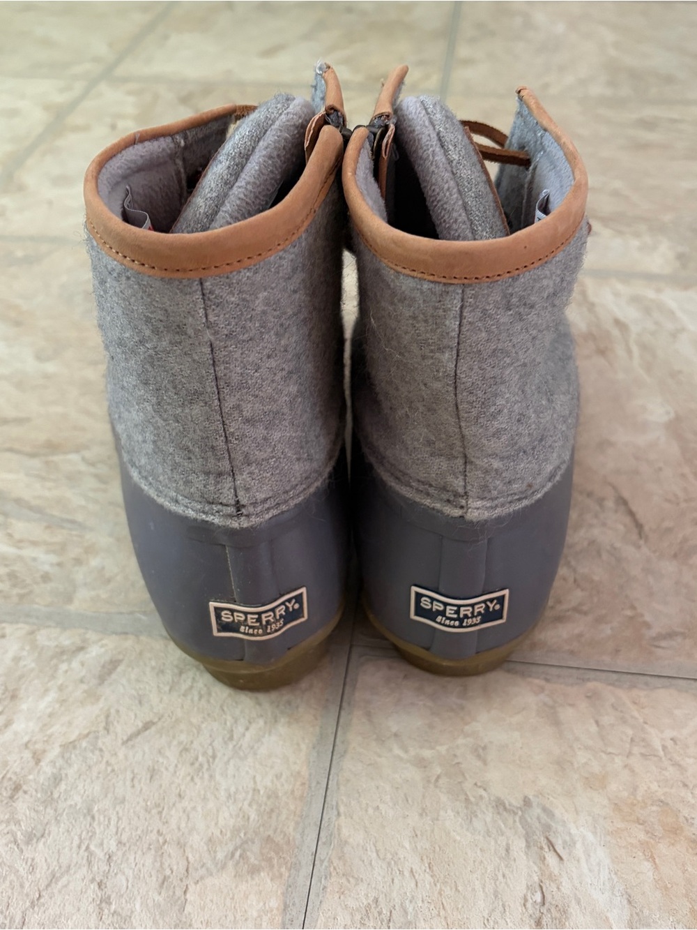Sperry Saltwater Duck Boots Gray Wool 200g Thinsulate Insulated Women’s 8.5 - Picture 6 of 12